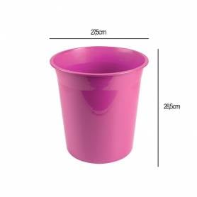 Papelera plastico liderpapel rosa opaco 13 litros 275x285 mm