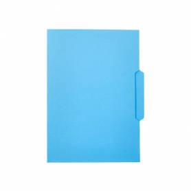 Subcarpeta cartulina liderpapel folio pestaña central 240g/m2 azul