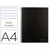 Cuaderno espiral navigator a4 micro tapa forrada 80h 80gr horizontal 1 banda color negro - NA23