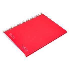 Cuaderno espiral navigator a4 micro tapa forrada 80h 80gr horizontal 1 banda color rojo - NA25