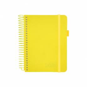 Agenda encuadernada liderpapel neon a5 2024 dia pagina papel 70 gr color amarillo - 