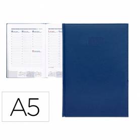 Agenda encuadernada liderpapel creta 15x21 cm 2024 semana vista color azul papel 70 gr - 
