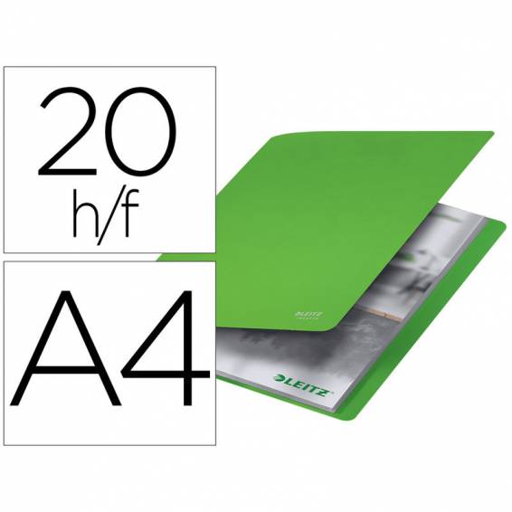 Carpeta leitz recycle escaparate din a4 20 fundas polipropileno verde - 46760055