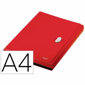 Carpeta leitz recycle clasificador fuelle polipropileno 5+1 compartimentos din a4 rojo - 46240025