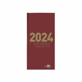 Dietario liderpapel 15x30,5cm 2024 dos tercios color rojo papel 70 gr - 