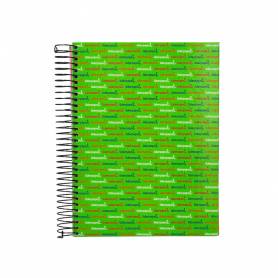 Cuaderno espiral liderpapel a5 micro multilider tapa forrada 140h 80 gr cuadro 5mm 5 bandas 6 taladros colores surtidodo - BJ54