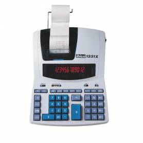 Calculadora ibico 1231x impresora pantalla lcd papel 57 mm 12 digitos 2 colores impresion bicolor blanco azul - IB404009