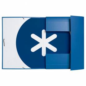 Carpeta liderpapel antartik gomas a4 3 solapas carton forrado azul oscuro