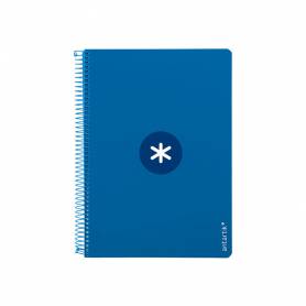 Cuaderno espiral liderpapel a4 antartik tapa dura 80h 90gr cuadro 4mm con margen color azul oscuro