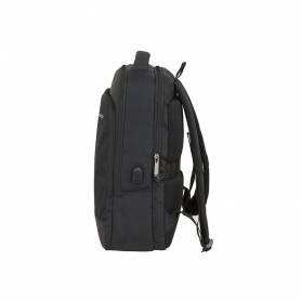 Mochila para portatil antartik 15,6/ con asa y 3 bolsillos exteriores adaptable a maleta color negro 290x440x150 mm