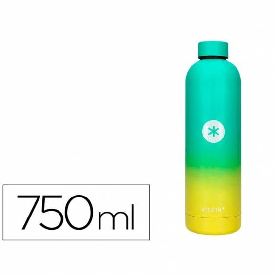 Botella portaliquidos antartik isotermica acero inoxidable libre de bpa colourful amarillo/verde 750 ml