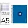 KH11 - Cuaderno espiral liderpapel a5 micro antartik tapa forrada120h 100 gr cuadro 5mm 5 banda6 taladros color azul oscuro