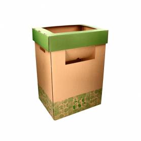 Contenedor papelera reciclaje liderpapel ecouse carton 100% reciclado y reciclable 70 litros 450x350x650 mm