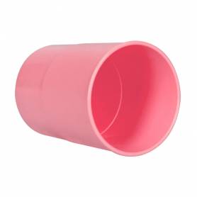 Cubilete portalapices q-connect rosa pastel opaco plastico diametro 75 mm alto 100 mm - KF17165