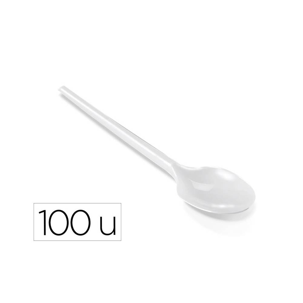 Cucharilla de plastico blanco reutilizable paquete de 100 unidades - 10070130