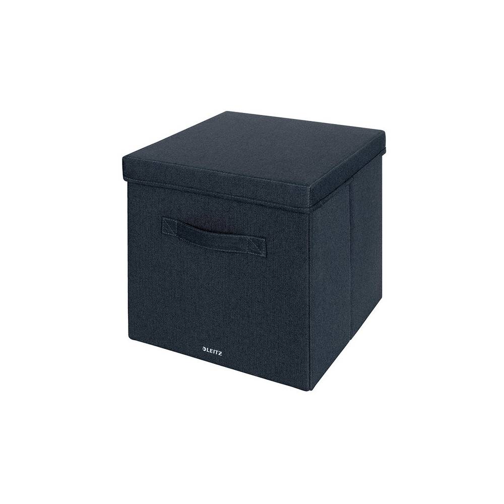 Caja de almacenaje leitz tela con tapa l dos piezas gris - 61450089