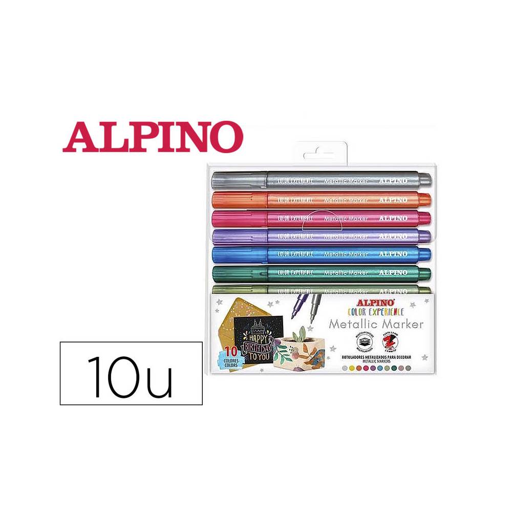 Rotulador alpino metallic marker color experience estuche de 10 unidades colores surtidos - AR001086