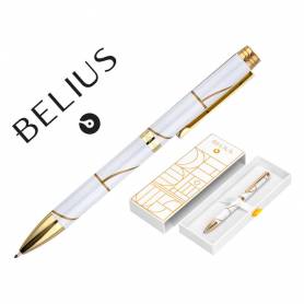 Boligrafo belius carte blanche color y blanco dorado tinta azul caja de diseño - BB272