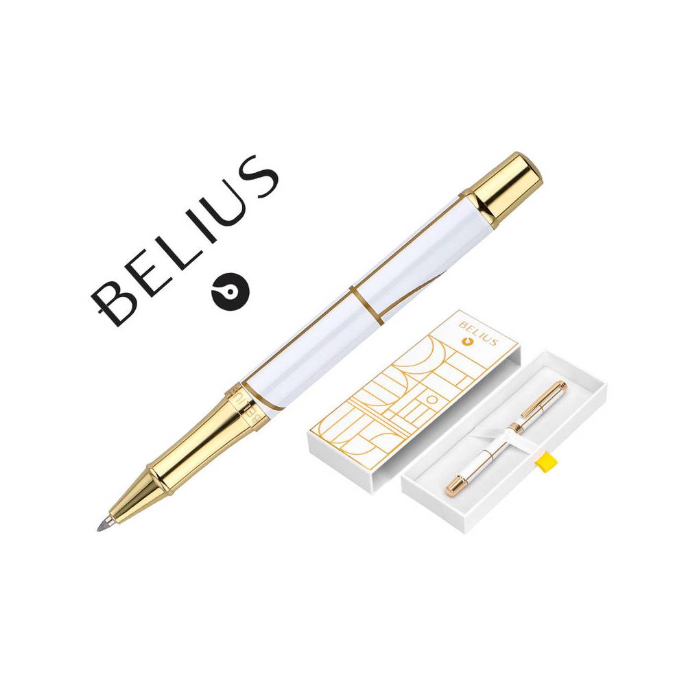 Roller belius carte blanche color blanco y dorado tinta negra caja de diseño - BB273