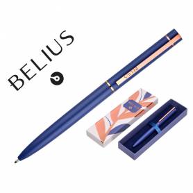 Boligrafo belius rose aluminio color azul electrico oro rosa tinta azul caja de diseño - BB276