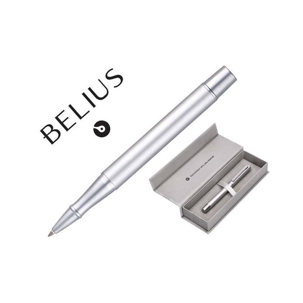 Roller belius unstoppable color plateado tinta negra caja de diseño - BB308