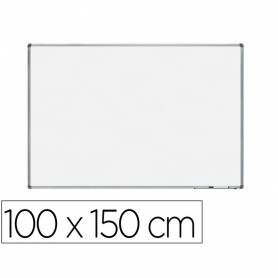 Pizarra blanca rocada lacada magnetica marco aluminio con cantoneras 100x150 cm - 6406