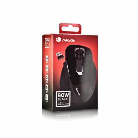 Raton ngs bow optico 800 1200 1600 dpi inalambrico 5 botones optico receptor 2.4 ghz negro - BOWBLACK