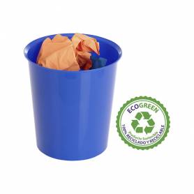Papelera plastico archivo 2000 ecogreen 100% reciclada 18 litros color azul 290x310 mm - 2001 AZ