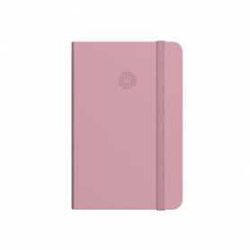 Cuaderno con gomilla antartik notes tapa dura a6 hojas cuadricula rosa pastel 100 hojas 80 gr fsc - TW95
