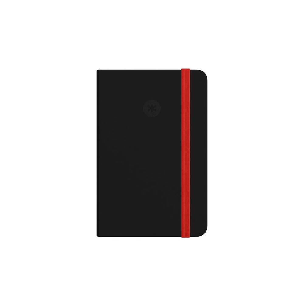 Cuaderno con gomilla antartik notes tapa dura a4 hojas cuadricula negro y rojo 100 hojas 80 gr fsc - TX01