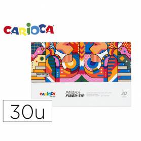 Rotulador carioca plus prisma fiber-tip de punta de fibra caja premium de 30 unidades colores surtidos - 45208