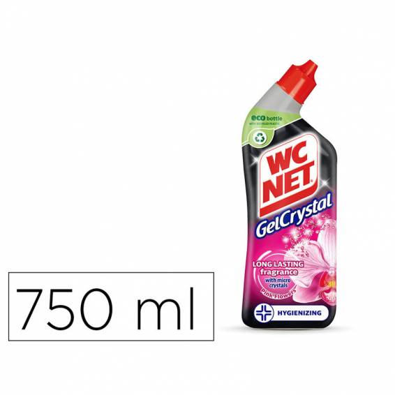 Limpiador de inodoros wc net gel crystal aroma flores rosas botella de 750 ml - 7000061