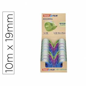 Miniportarrollo tesa film eco&cristal con 1 cinta 10 m x 19 mm colores surtidos - 59039-00000-00