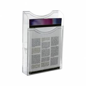 Expositor mural archivo 2000 din a4 vertical 1 compartimento cristal transparente 300x235x35 mm - 6121M CS TP