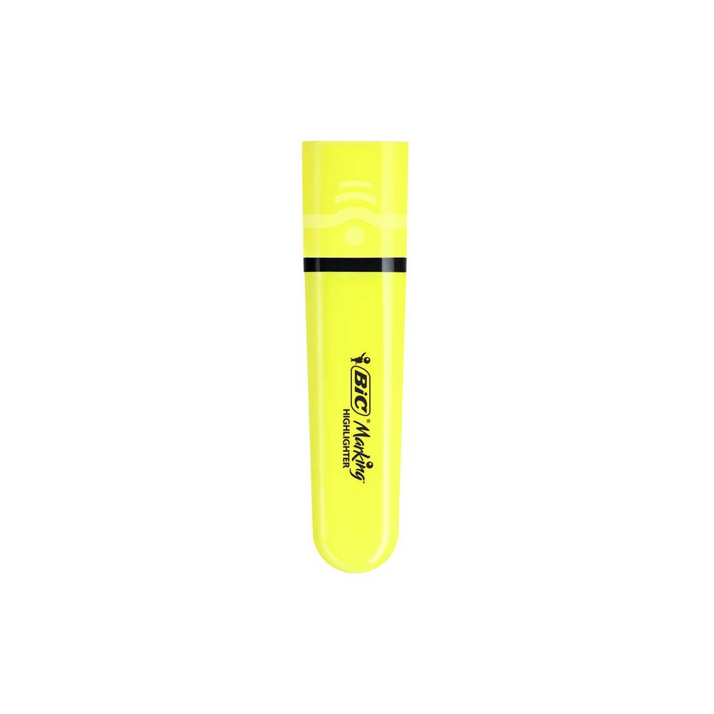 Rotulador bic flat fluorescente amarillo neon caja de 12 unidades - 517962