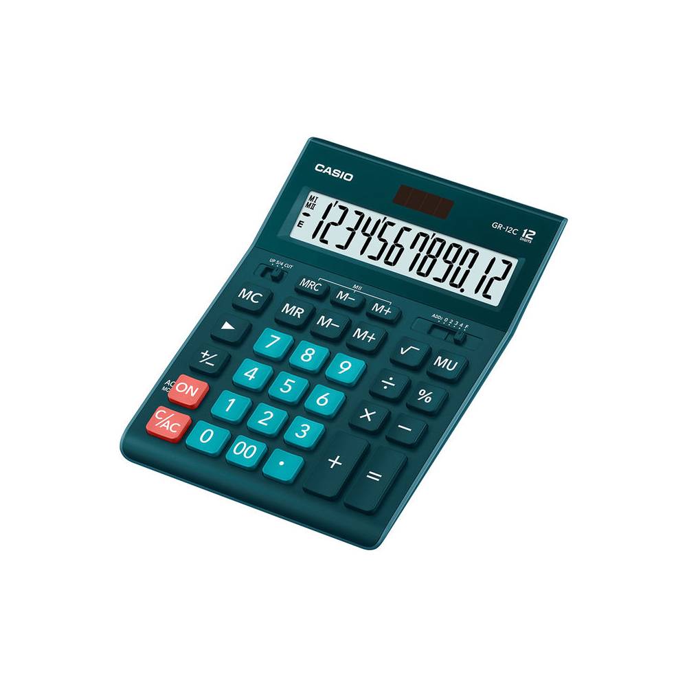 Calculadora casio gr-12c-dg-w sobremesa 12 digitos color verde oscuro - GR-12C-DG-W-EP-ES