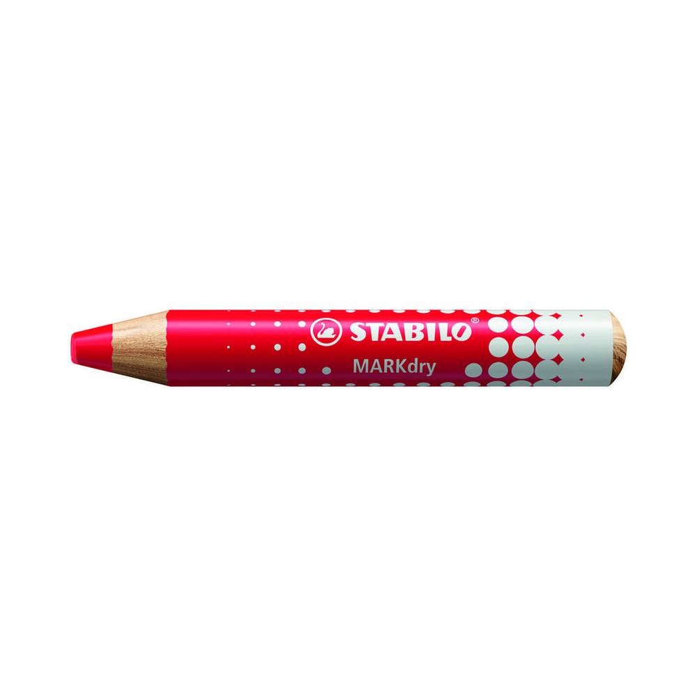 Lapiz marcador en seco stabilo markdry para pizarra blanca color rojo caja de 5 unidades - 648 40