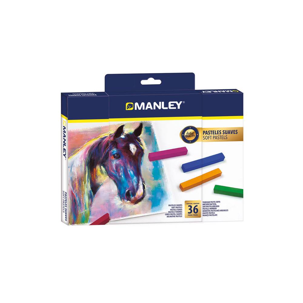 Lapices pastel manley suaves caja de 36 unidades colores surtidos - MSP00036