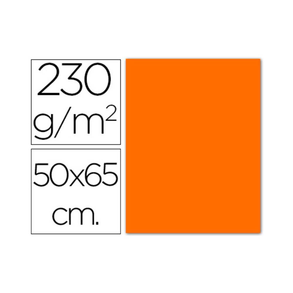 Cartulina fluorescente naranja 50x65 cm 230 gr