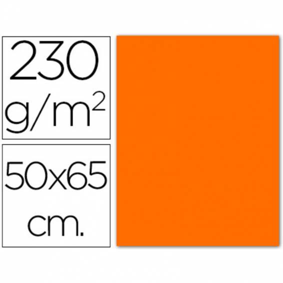 Cartulina fluorescente naranja 50x65 cm 230 gr