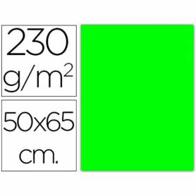 Cartulina fluorescente verde 50x65 cm 230 gr