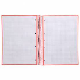 Cuaderno espiral liderpapel a4 micro antartik tapa forrada 80h 90 gr cuadro 5mm 1 banda 4 taladros rosa claro