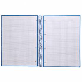 Cuaderno espiral liderpapel a4 micro antartik tapa forrada 80h 90 gr cuadro 5mm 1 banda 4 taladros azul oscuro