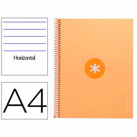 Cuaderno espiral liderpapel a4 micro antartik tapa forrada80h 90 gr horizontal 1 banda 4 taladros color peach