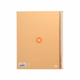 Cuaderno espiral liderpapel a4 micro antartik tapa forrada80h 90 gr horizontal 1 banda 4 taladros color peach