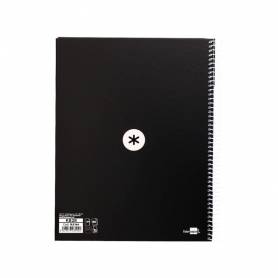 Cuaderno espiral liderpapel a4 micro antartik tapa forrada80h 90 gr horizontal 1 banda 4 taladros color negro