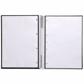 Cuaderno espiral liderpapel a4 micro antartik tapa forrada80h 90 gr horizontal 1 banda 4 taladros color negro