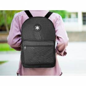 Cartera antartik mochila con asa y bolsillo frontal concremallera color negro 320x140x430 mm