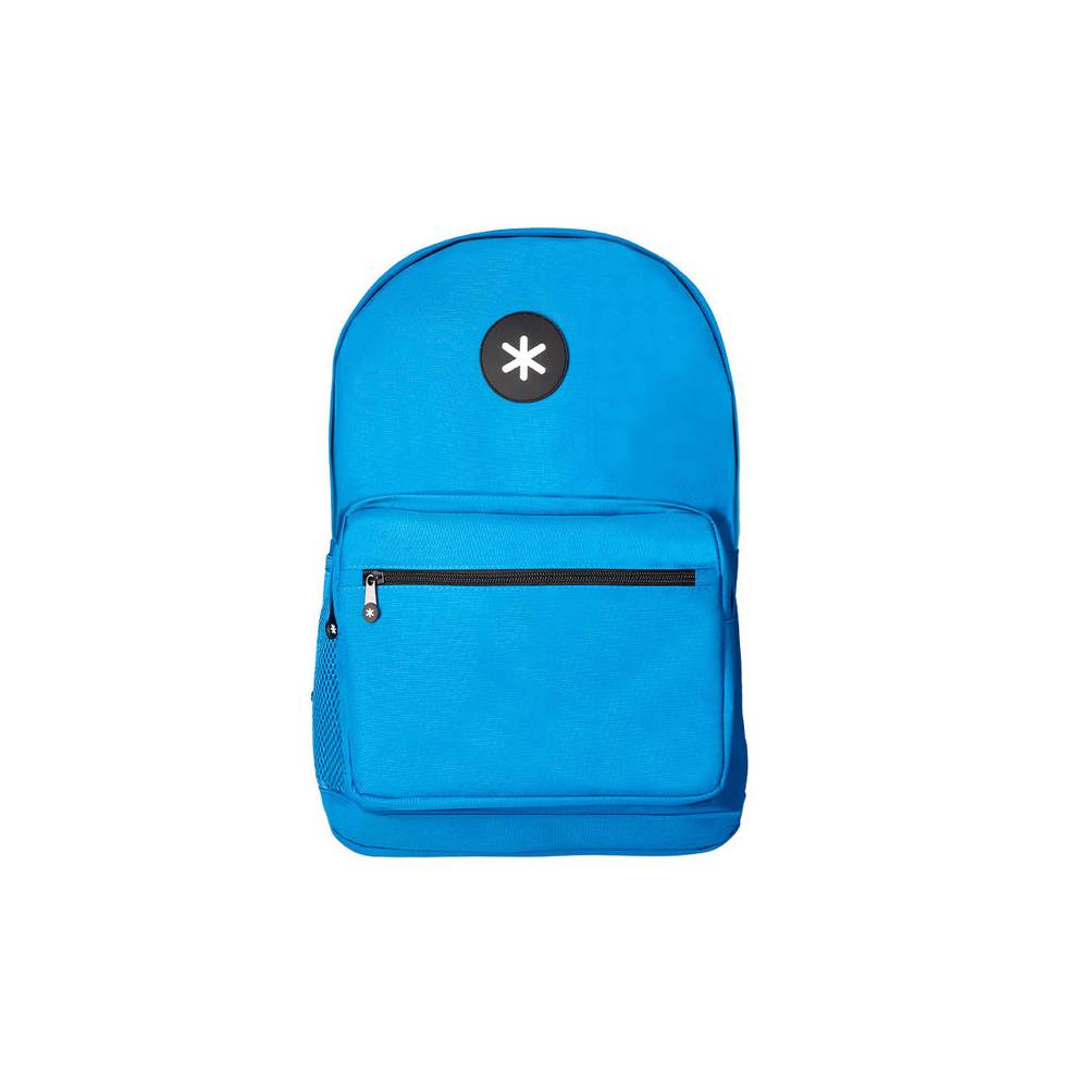 Cartera antartik mochila con asa y bolsillo frontal concremallera color azul 320x140x430 mm