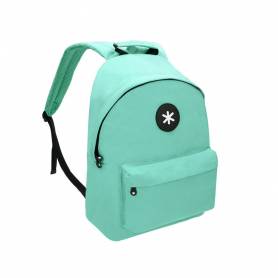 Cartera antartik mochila con asa y bolsillos con cremallera color verde menta 310x160x410 mm